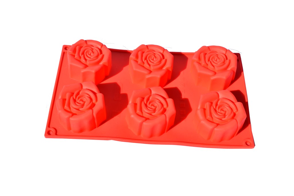 Forma silicon 6 trandafiri mari rosie